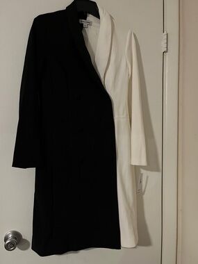 Shelby & Palmer Black and White Colorblock Blazer Dress